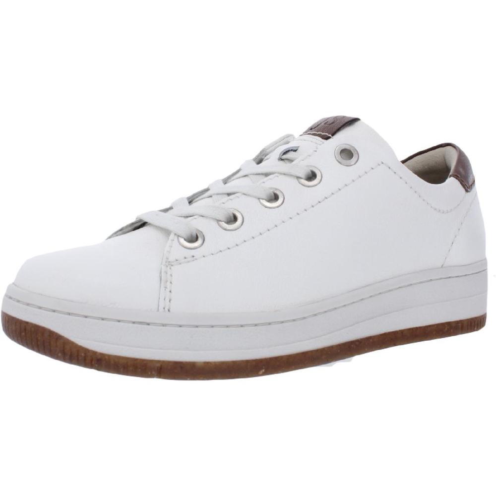 Josef Seibel Womens Kim White Leather Flat Fashion Sneakers Shoes